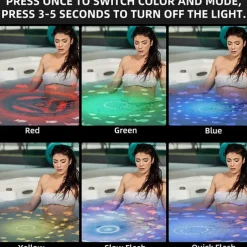 Swimming Floating Pool Lights Fish Pattern Color Changing Underwater Pool Light That Float 4 Colors 2 Modes Glow Hot Bath Tub Kids Toy LED Light Up Decor