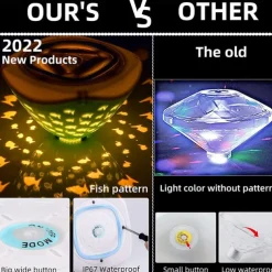Swimming Floating Pool Lights Fish Pattern Color Changing Underwater Pool Light That Float 4 Colors 2 Modes Glow Hot Bath Tub Kids Toy LED Light Up Decor