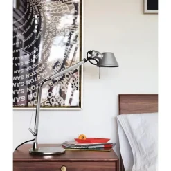 Swing Arm Table lamp LED Silver Table lamp for Desktop Aluminium E27 Flexible Adjustable Eye Care Study Office Table lamp