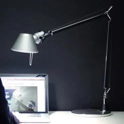 Swing Arm Table lamp LED Silver Table lamp for Desktop Aluminium E27 Flexible Adjustable Eye Care Study Office Table lamp