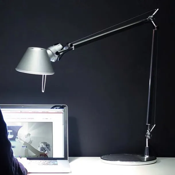 Swing Arm Table lamp LED Silver Table lamp for Desktop Aluminium E27 Flexible Adjustable Eye Care Study Office Table lamp