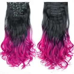 Synthetic Hair Curly Clip In Wig Extension 16 Clips In Hair Extension Hair Pieces Fake Hair Extension Synthetic 49 Colors