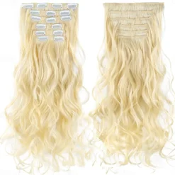 Synthetic Hair Curly Clip In Wig Extension 16 Clips In Hair Extension Hair Pieces Fake Hair Extension Synthetic 49 Colors