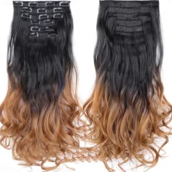 Synthetic Hair Curly Clip In Wig Extension 16 Clips In Hair Extension Hair Pieces Fake Hair Extension Synthetic 49 Colors