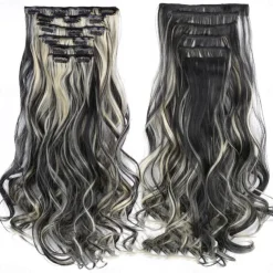 Synthetic Hair Curly Clip In Wig Extension 16 Clips In Hair Extension Hair Pieces Fake Hair Extension Synthetic 49 Colors