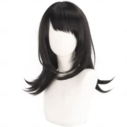 Synthetic Wig 八幡海铃 Micro Locs Natural Straight Layered Haircut Neat Bang Machine Made Wig 20 inch 6 inch A1 Synthetic Hair Women's Soft Classic Comfortable Black