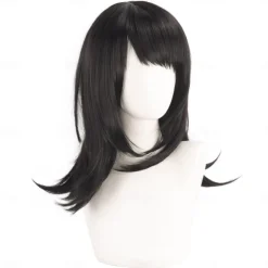 Synthetic Wig 八幡海铃 Micro Locs Natural Straight Layered Haircut Neat Bang Machine Made Wig 20 inch 6 inch A1 Synthetic Hair Women's Soft Classic Comfortable Black