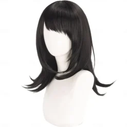 Synthetic Wig 八幡海铃 Micro Locs Natural Straight Layered Haircut Neat Bang Machine Made Wig 20 inch 6 inch A1 Synthetic Hair Women's Soft Classic Comfortable Black