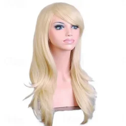 Synthetic Wig Body Wave Asymmetrical Wig Long Light Blonde Watermelon Red Brown Pink Green Synthetic Hair 27 inch Women's Red Brown Halloween Wigs