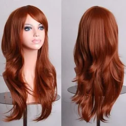 Synthetic Wig Body Wave Asymmetrical Wig Long Light Blonde Watermelon Red Brown Pink Green Synthetic Hair 27 inch Women's Red Brown Halloween Wigs