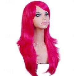 Synthetic Wig Body Wave Asymmetrical Wig Long Light Blonde Watermelon Red Brown Pink Green Synthetic Hair 27 inch Women's Red Brown Halloween Wigs