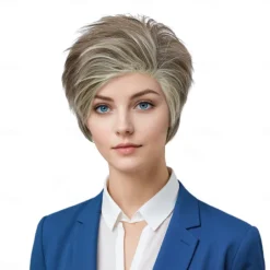 Synthetic Wig Curly kinky Straight Asymmetrical With Headband Machine Made Wig 10 inch A1 Synthetic Hair Women's Classic Comfortable Color Gradient Multi-color