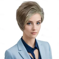 Synthetic Wig Curly kinky Straight Asymmetrical With Headband Machine Made Wig 10 inch A1 Synthetic Hair Women's Classic Comfortable Color Gradient Multi-color