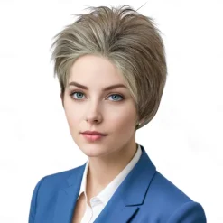 Synthetic Wig Curly kinky Straight Asymmetrical With Headband Machine Made Wig 10 inch A1 Synthetic Hair Women's Classic Comfortable Color Gradient Multi-color