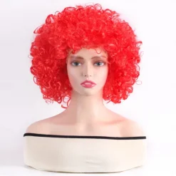 Synthetic Wig Curly With Bangs Machine Made Wig Short White Yellow Red Blue Orange Synthetic Hair Women's Pink Red Blue