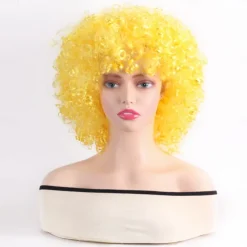 Synthetic Wig Curly With Bangs Machine Made Wig Short White Yellow Red Blue Orange Synthetic Hair Women's Pink Red Blue