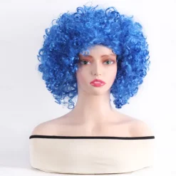 Synthetic Wig Curly With Bangs Machine Made Wig Short White Yellow Red Blue Orange Synthetic Hair Women's Pink Red Blue