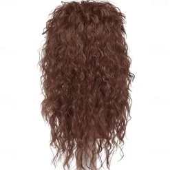 Synthetic Wig Curly With Bangs Machine Made Wig Long A1 Synthetic Hair Women's Cosplay Soft Party Dark Brown Halloween Wigs