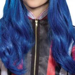Synthetic Wig Descendants 3 Evie Wavy Asymmetrical Wig Short Blue Synthetic Hair Girls' Halloween Cosplay Party Wigs