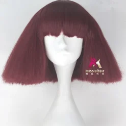 Synthetic Wig lady gaga Straight Bob Wig Short Dark Brown Silver grey Dark Blonde Pink Green Synthetic Hair 12 inch Women's Comfy Fluffy Red Pink Carnival Wigs