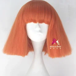 Synthetic Wig lady gaga Straight Bob Wig Short Dark Brown Silver grey Dark Blonde Pink Green Synthetic Hair 12 inch Women's Comfy Fluffy Red Pink Carnival Wigs