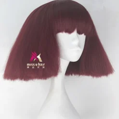 Synthetic Wig lady gaga Straight Bob Wig Short Dark Brown Silver grey Dark Blonde Pink Green Synthetic Hair 12 inch Women's Comfy Fluffy Red Pink Carnival Wigs