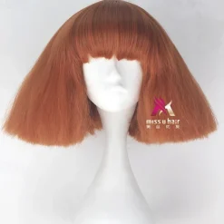 Synthetic Wig lady gaga Straight Bob Wig Short Dark Brown Silver grey Dark Blonde Pink Green Synthetic Hair 12 inch Women's Comfy Fluffy Red Pink Carnival Wigs
