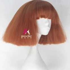 Synthetic Wig lady gaga Straight Bob Wig Short Dark Brown Silver grey Dark Blonde Pink Green Synthetic Hair 12 inch Women's Comfy Fluffy Red Pink Carnival Wigs