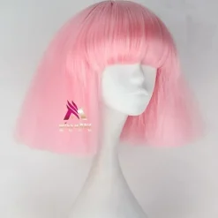 Synthetic Wig lady gaga Straight Bob Wig Short Dark Brown Silver grey Dark Blonde Pink Green Synthetic Hair 12 inch Women's Comfy Fluffy Red Pink Carnival Wigs