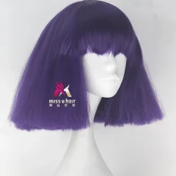 Synthetic Wig lady gaga Straight Bob Wig Short Dark Brown Silver grey Dark Blonde Pink Green Synthetic Hair 12 inch Women's Comfy Fluffy Red Pink Carnival Wigs