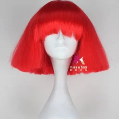 Synthetic Wig lady gaga Straight Bob Wig Short Dark Brown Silver grey Dark Blonde Pink Green Synthetic Hair 12 inch Women's Comfy Fluffy Red Pink Carnival Wigs