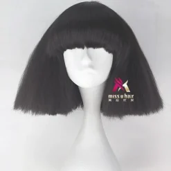 Synthetic Wig lady gaga Straight Bob Wig Short Dark Brown Silver grey Dark Blonde Pink Green Synthetic Hair 12 inch Women's Comfy Fluffy Red Pink Carnival Wigs
