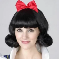 Synthetic Wig Loose Curl Neat Bang Wig Long Black Synthetic Hair Women's Soft Party Easy to Carry Black Halloween Wigs