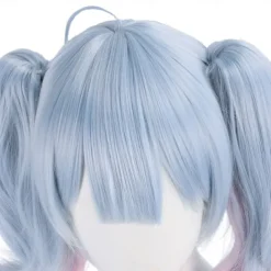 Synthetic Wig Rabbit hole kinky Straight Deep Wave Layered Haircut Neat Bang Machine Made Wig 16 inch A1 Synthetic Hair Women's Classic Comfortable Color Gradient Blue