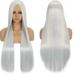 Synthetic Wig Straight Middle Part Machine Made Wig Long A1 A2 A3 A4 A5 Synthetic Hair Women's Cosplay Soft Party Blonde Pink Red Halloween Wigs