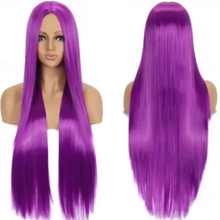 Synthetic Wig Straight Middle Part Machine Made Wig Long A1 A2 A3 A4 A5 Synthetic Hair Women's Cosplay Soft Party Blonde Pink Red Halloween Wigs