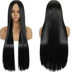 Synthetic Wig Straight Middle Part Machine Made Wig Long A1 A2 A3 A4 A5 Synthetic Hair Women's Cosplay Soft Party Blonde Pink Red Halloween Wigs