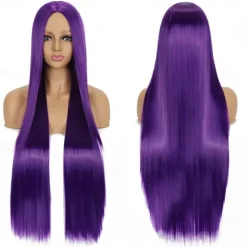 Synthetic Wig Straight Middle Part Machine Made Wig Long A1 A2 A3 A4 A5 Synthetic Hair Women's Cosplay Soft Party Blonde Pink Red Halloween Wigs