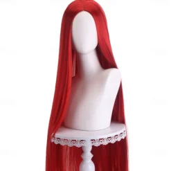 Synthetic Wig Straight Middle Part Machine Made Wig Long A1 A2 A3 A4 A5 Synthetic Hair Women's Cosplay Soft Party Pink Red Black Halloween Wigs