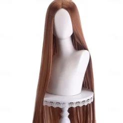 Synthetic Wig Straight Middle Part Machine Made Wig Long A1 A2 A3 A4 A5 Synthetic Hair Women's Cosplay Soft Party Pink Red Black Halloween Wigs