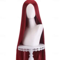 Synthetic Wig Straight Middle Part Machine Made Wig Long A1 A2 A3 A4 A5 Synthetic Hair Women's Cosplay Soft Party Pink Red Black Halloween Wigs