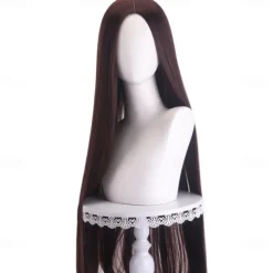 Synthetic Wig Straight Middle Part Machine Made Wig Long A1 A2 A3 A4 A5 Synthetic Hair Women's Cosplay Soft Party Pink Red Black Halloween Wigs