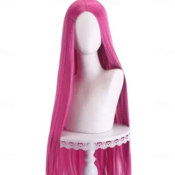 Synthetic Wig Straight Middle Part Machine Made Wig Long A1 A2 A3 A4 A5 Synthetic Hair Women's Cosplay Soft Party Pink Red Black Halloween Wigs