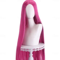 Synthetic Wig Straight Middle Part Machine Made Wig Long A1 A2 A3 A4 A5 Synthetic Hair Women's Cosplay Soft Party Pink Red Black Halloween Wigs