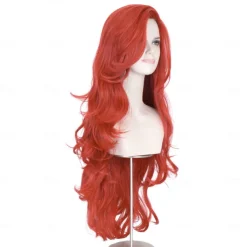 Synthetic Wig Wavy Asymmetrical Machine Made Wig Very Long Red Synthetic Hair Women's Cosplay Soft Fashion Red / Daily Wear / Party / Evening / Daily Halloween Wigs