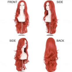 Synthetic Wig Wavy Asymmetrical Machine Made Wig Very Long Red Synthetic Hair Women's Cosplay Soft Fashion Red / Daily Wear / Party / Evening / Daily Halloween Wigs