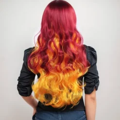 Synthetic Wig Wavy Curly Weave Layered Haircut Neat Bang Machine Made Wig 26 inch A1 Synthetic Hair Women's Cool Classic Comfortable Multi-color