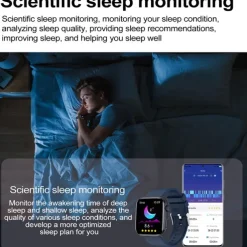 T90 Smart Watch with 1.91 Screen, Fitness Tracker, Temperature Monitor, Call Reminder, Compatible with Android iOS, Waterproof