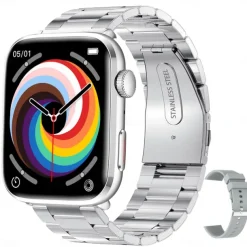 T90 Smart Watch with 1.91 Screen, Fitness Tracker, Temperature Monitor, Call Reminder, Compatible with Android iOS, Waterproof