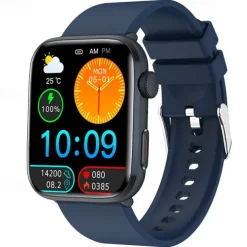 T90 Smart Watch with 1.91 Screen, Fitness Tracker, Temperature Monitor, Call Reminder, Compatible with Android iOS, Waterproof